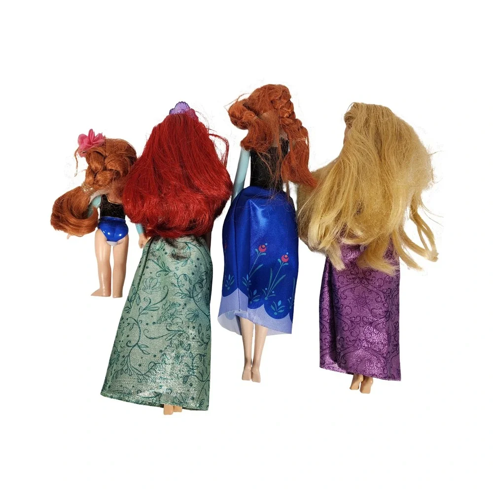 Disney Princess Doll Set Ariel Anna Rapunzel Snow White Inspired Toy Figures lot